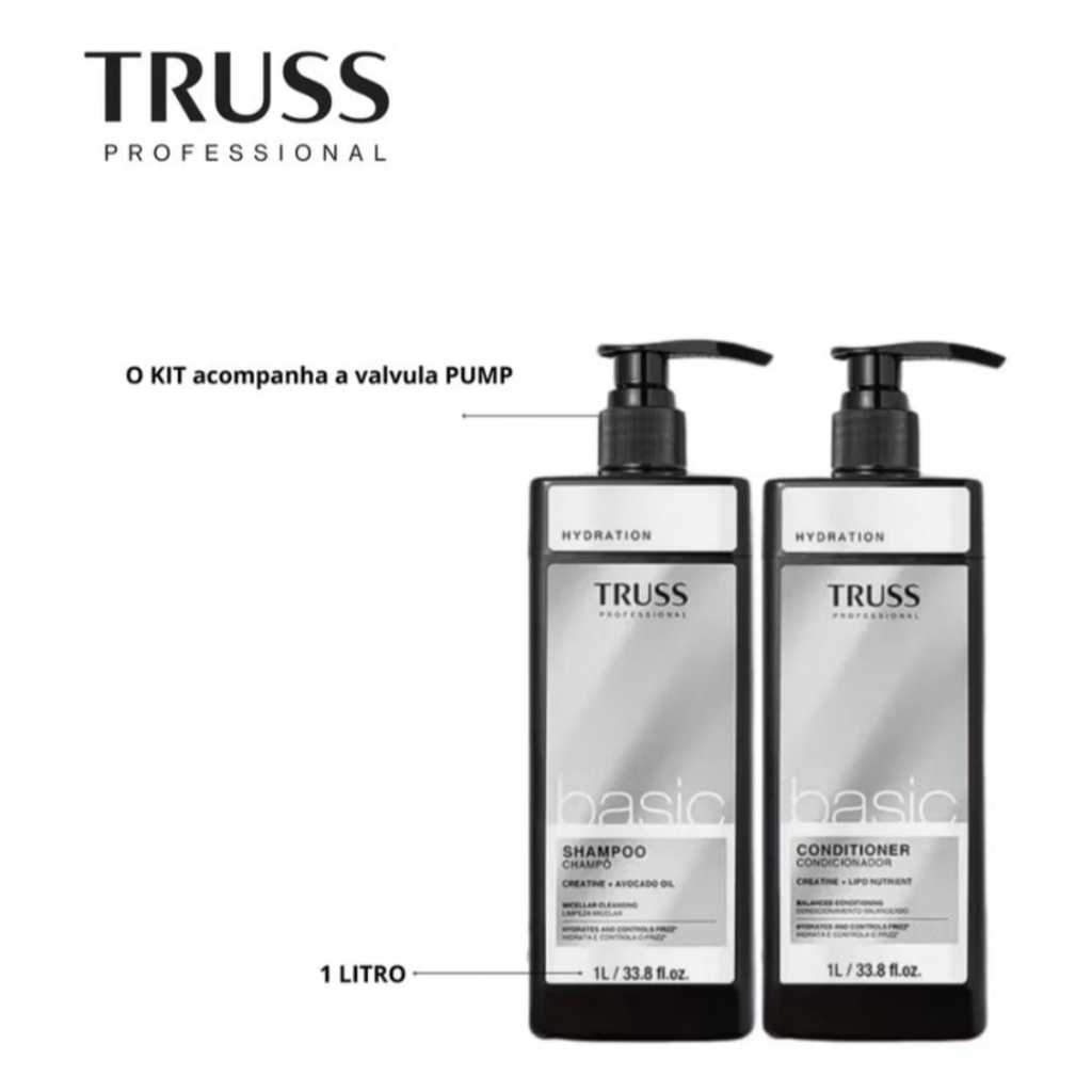 Truss Basic Kit Shampoo e Condicionador 1l e Valvula Pump