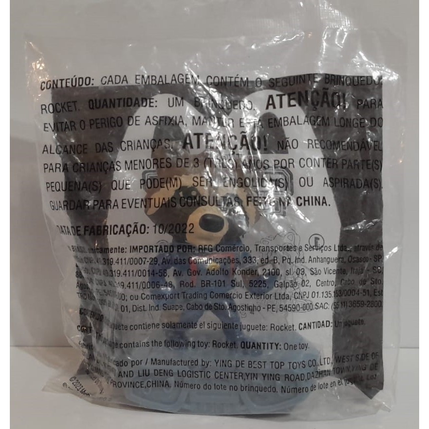 Boneco Lacrado do Personagem Rocket - Guardiões da Galáxia - McDonald's - 2023