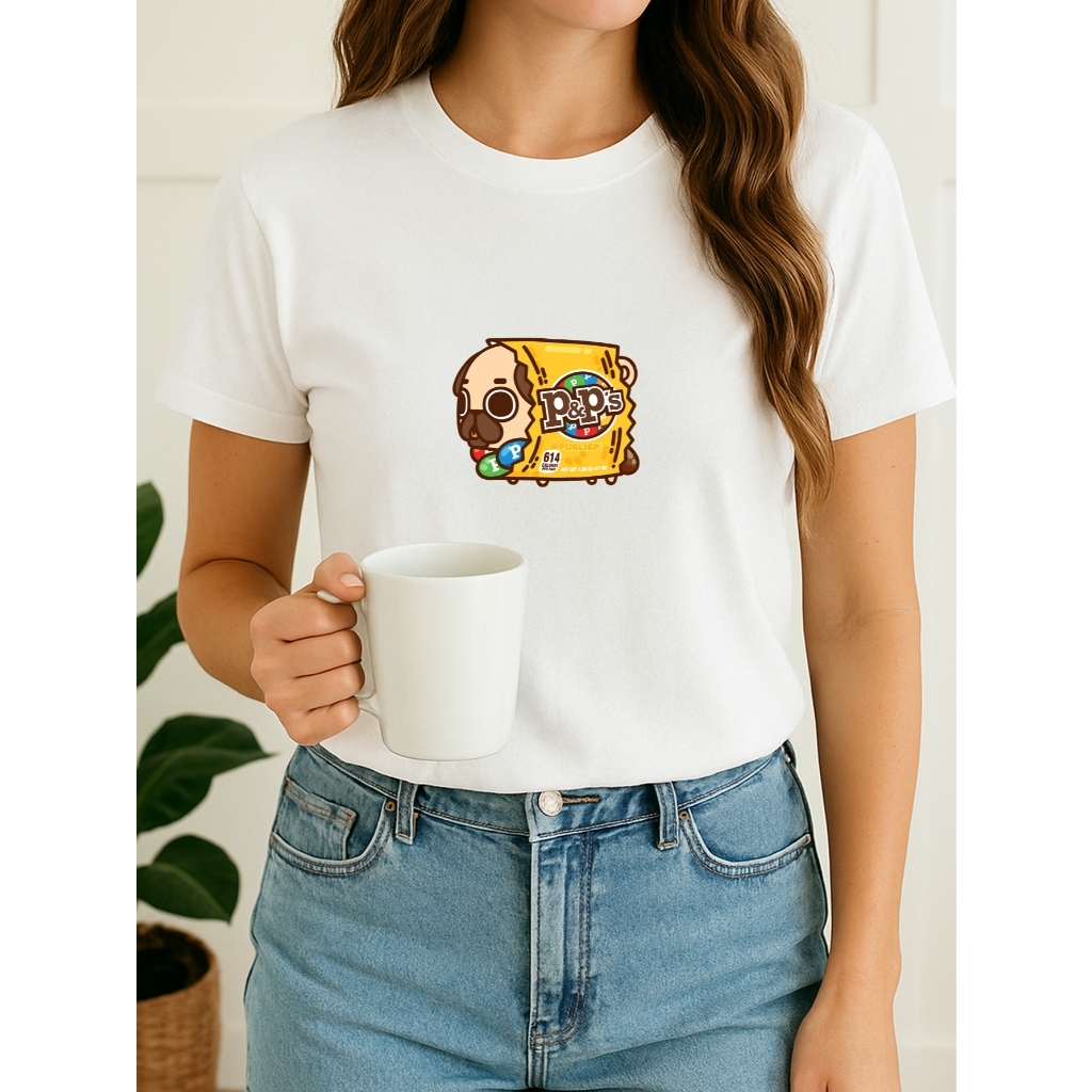 Camiseta Feminina Babylook Tshirt Pug Cachorro Pet Engraçado Chocolate 100% Algodão