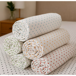 KIT 3x Lençol De Bolinha Algodão Em Várias Cores Casal(180cmx220cm) Sem Elástico atacado