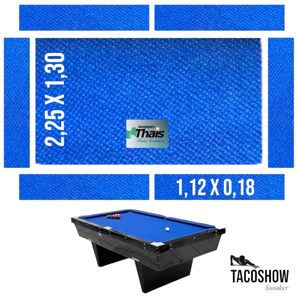 Pano Tecido Para Mesa de Sinuca Bilhar Cortado Pedra E Tabelas Até 2,30m x 1,30m (EXTERNO) Colorido Snooker