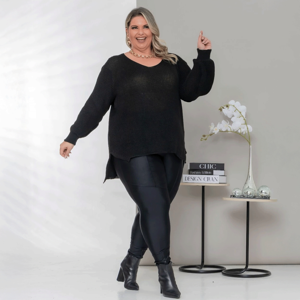 Blusa Casaco Vestlegging Modelo Grande Plus Size GG Feminino Tricot em Oferta na Shopee