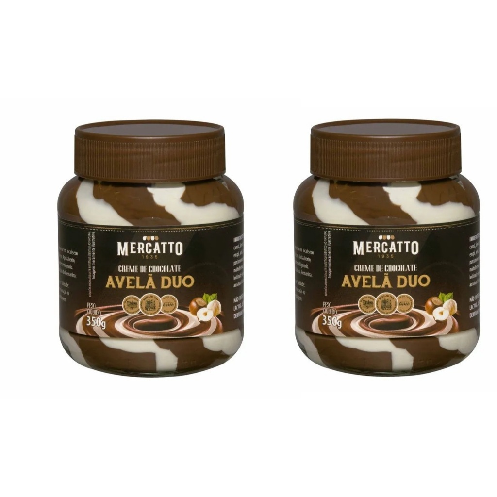 Kit 02 Cremes de Avelã Duo Mercatto 350g cada- Alemanhã em Oferta na Shopee