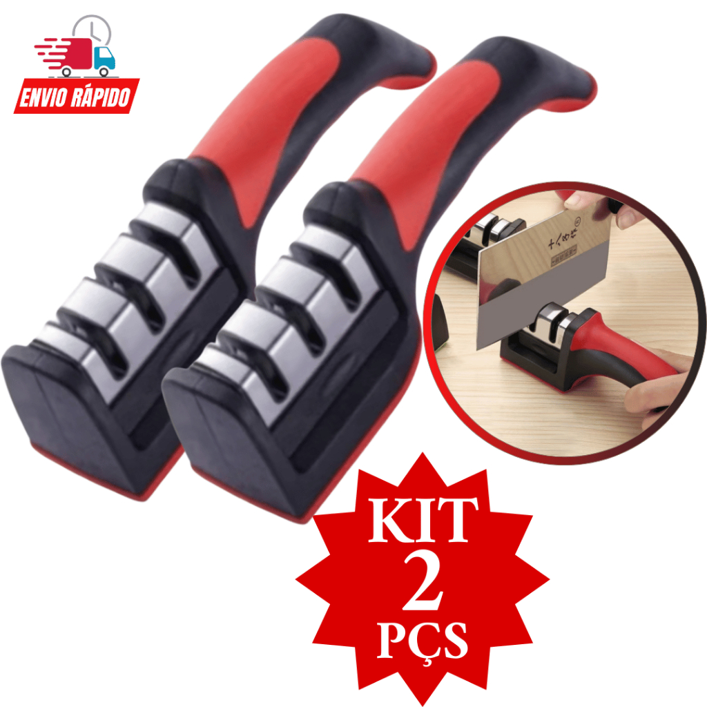 Amolador Afiador De Facas Em Aço Inox Com 3 Afiadores Amolador De Facas Profissional Promoção