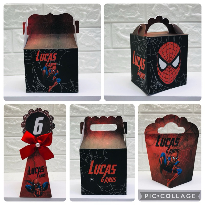 Personalizado pegue e monte Homem Aranha lembrancinha de aniversário