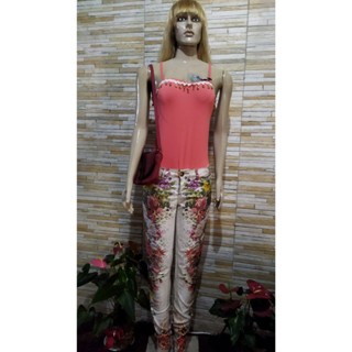 Calça Adulto Feminina Lycra Skinny Estampa Floral, Tam: 38, Marca: Dmbauer