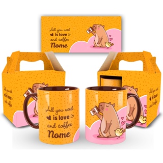 Caneca Capivara Fofinha com Café Personalizada com Nome + Caixinha em Oferta na Shopee