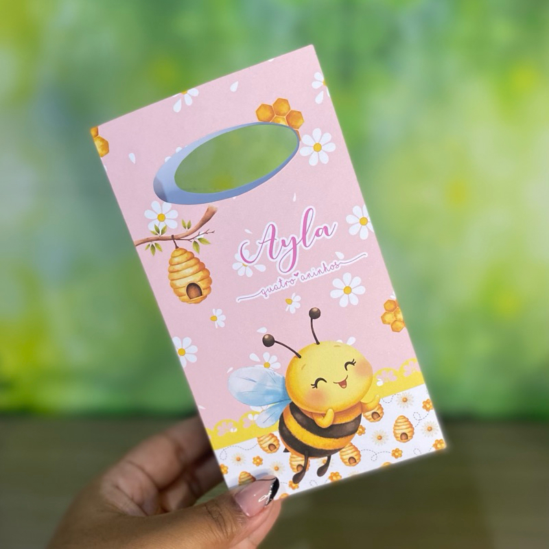 Sacolinha Margaridas com abelhinha PEGUE E MONTE Lembrancinhas Para Festa Personalizados Sacolinha Surpresa