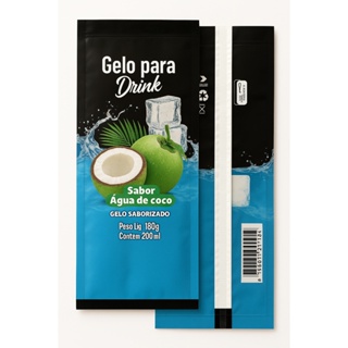 Embalagem Para Gelo Saborizado Sabor Água de Coco - 100 Unidades em Oferta na Shopee