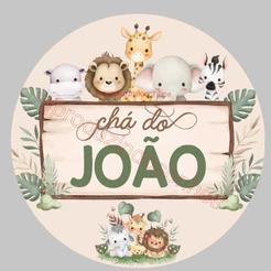 100 ADESIVOS DE CHÁ DE BEBÊ Safari Menino - PERSONALIZADO COM NOME - Aniversário, Chá Revelação