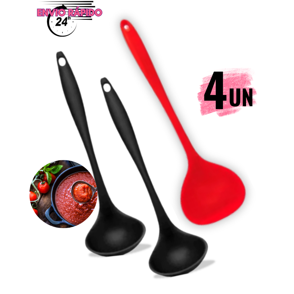 Kit De Concha de Silicone Para Cozinha De Feijão Sopa Silicone Utensílio de Cozinha Praticidade e Estilo