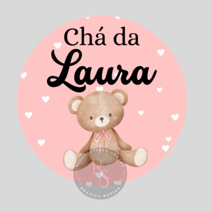 100 ADESIVOS DE CHÁ DE BEBÊ -PERSONALIZADO COM NOME -Rosa - Lembrancinhas Aniversário, Chá Revelação