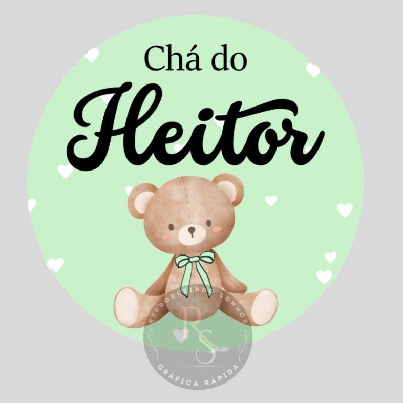 100 ADESIVOS DE CHÁ DE BEBÊ - PERSONALIZADO COM NOME -Verde -Lembrancinha Aniversário, Chá Revelação