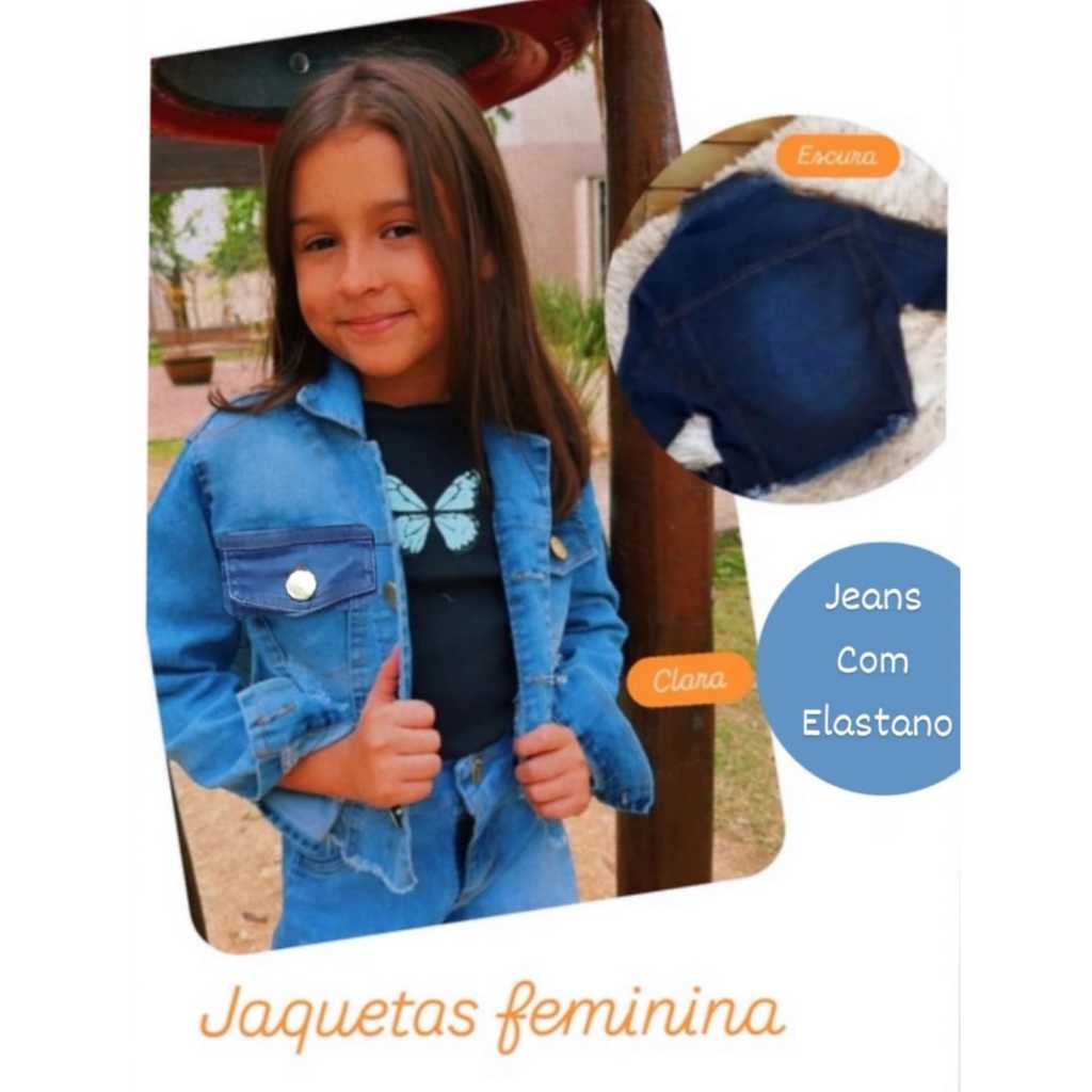 Jaqueta Jeans Infantil Menina Moda Fashion Criança