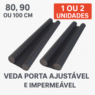 Kit 1 ou 2 Unidades de Veda Porta Ajustável Protetor Rolinho Impermeável 80cm 90cm 100cm em Oferta na Shopee