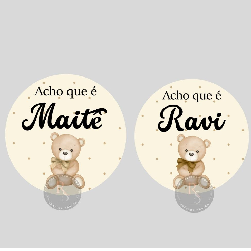 200 ADESIVOS DE CHÁ REVELAÇÃO-Neutro - PERSONALIZADO COM NOME -Lembrancinha Chá de Bebê, Aniversário