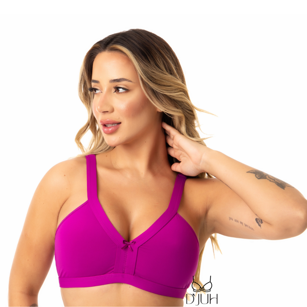 Sutiã Básico Reforçado Microfibra Casual Sem Bojo Cores Tendencia Conforto Feminino M G GG
