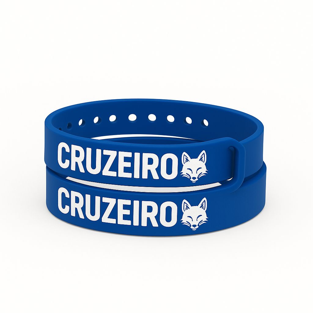 Pulseira Time de Futebol Brasileiro Mineiro Cabuloso BH Branco e Azul