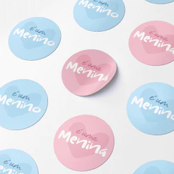 Kit Adesivo Chá Revelação 150/100/50 Lembrancinha Tag menina e menino decoração - Azul Rosa e Verde