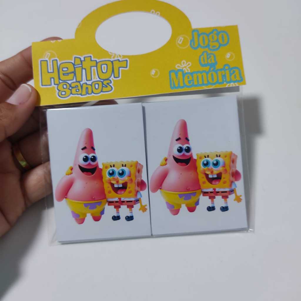 Jogo da Memória Personalizado Tema Bob Esponja - Jogo da Memória infantil - Lembrancinhas Personalizada