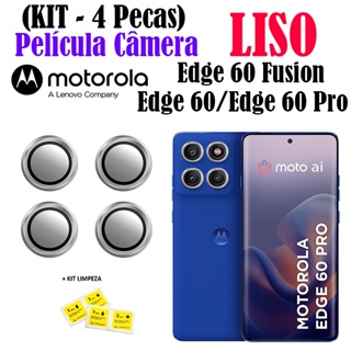 KIT(4 Pecas)Película De Câmera LISO Edge 60/Edge 60 Pro/Edge 60 Fusion Motorola Protetor Vidro Temperado Anel De Metal em Oferta na Shopee
