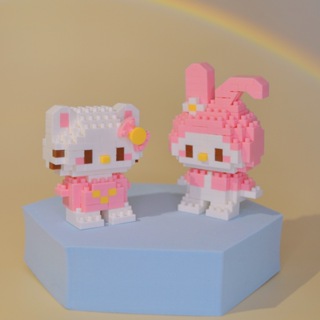 Bloco de Montar Hello Kitty & My Melody Sanrio Fofura em Peças Fofo Kawaii em Oferta na Shopee