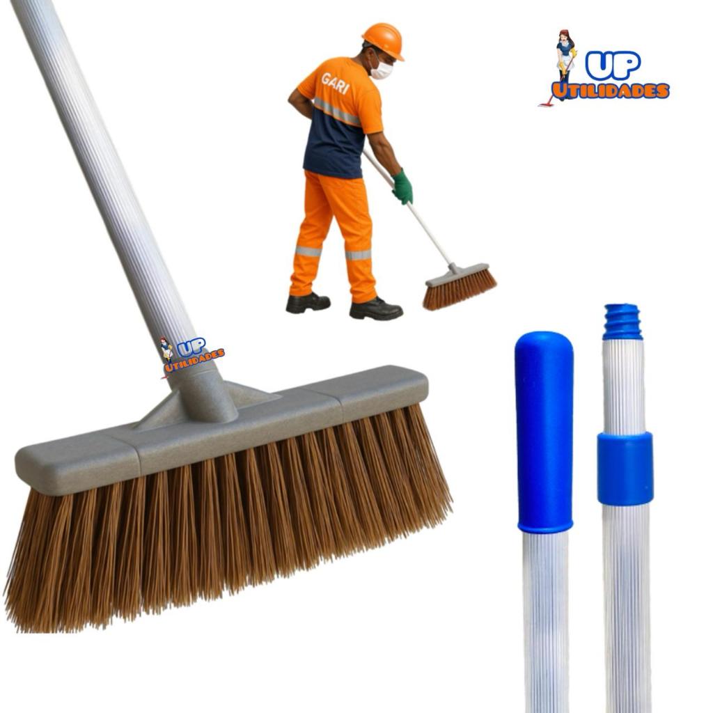 VASSOURÃO GARI  CABO REFORÇADO EM ALUMÍNIO 1,5 METROS EXTENSÍVEL - LINHA PROFISSIONAL em Oferta na Shopee