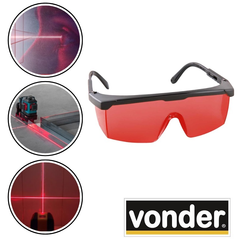 Óculos de Proteção Ocular Vermelho Laser Luz Pulsada Profissional COM CERTIFICADO Vonder