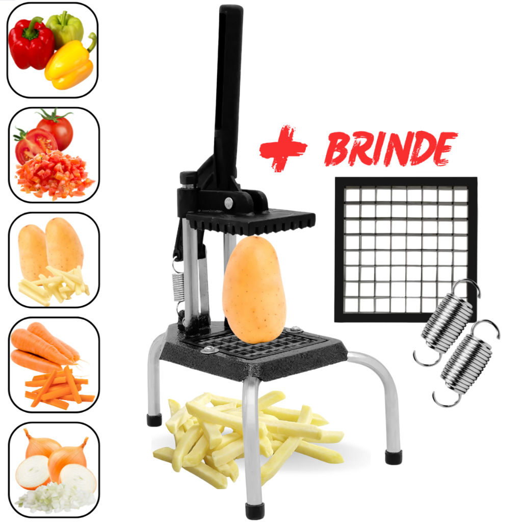 Picador Cortador Cabrita Fatiador Legumes Frutas Batatas Reforçado + Lâmina + Molas Reserva