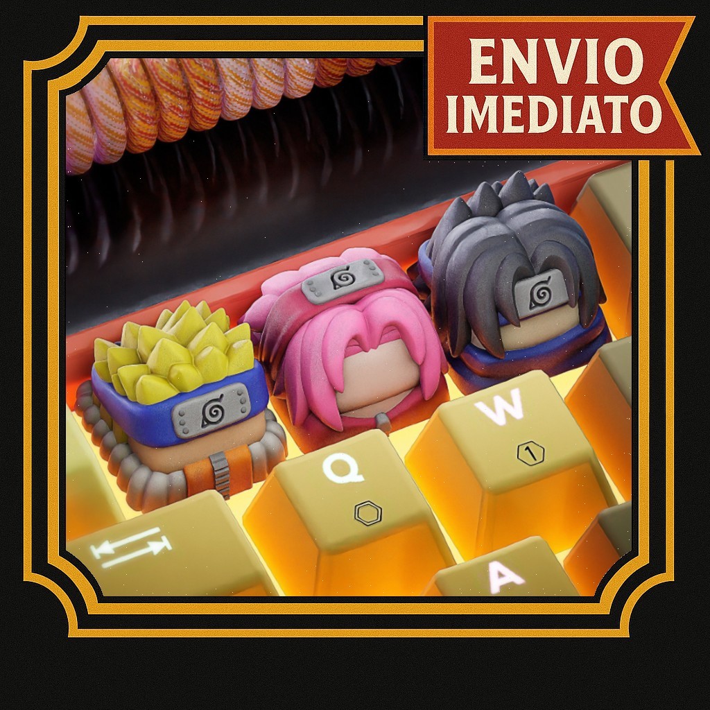 Keycap Tecla Artesanal Anime - Naruto Sasuke Sakura Anime