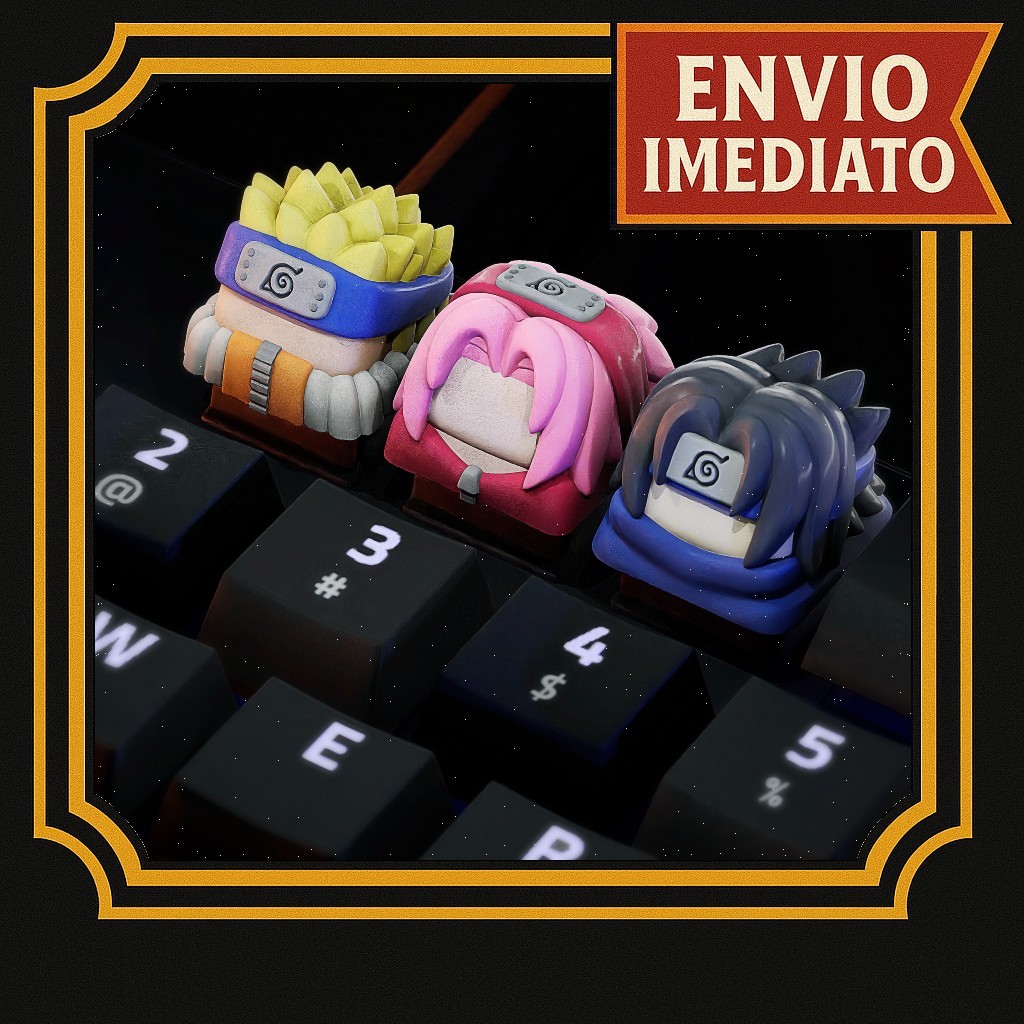 Naruto Keycap Customizadas Naruto Sasuke e Sakura Key caps Presente Geek Anime Naruto