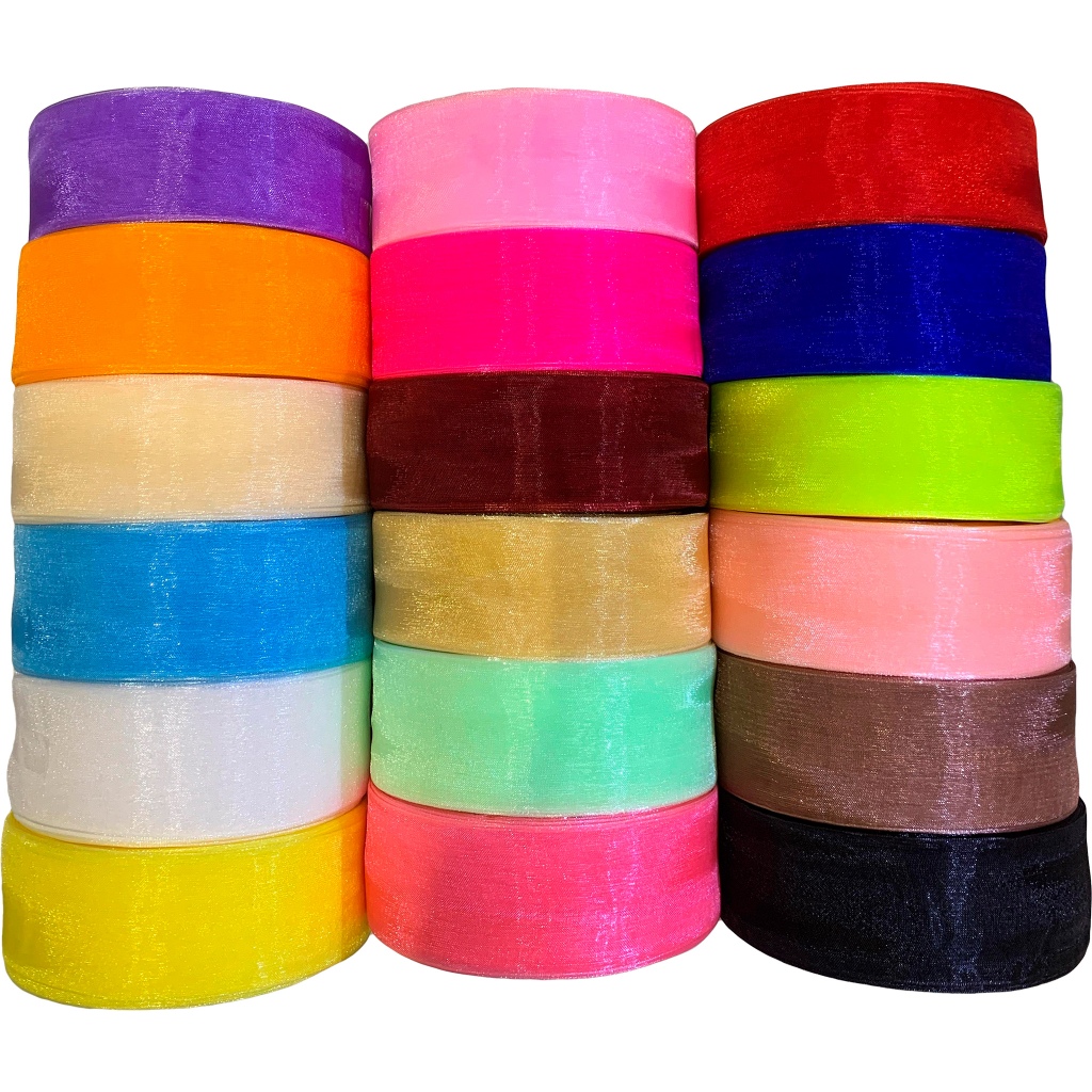 Fita de Organza Colorida para Laços e Presentes  N9/ 38mm – Alta Qualidade em Oferta na Shopee