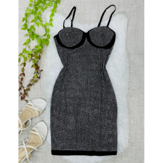 🔥Promosao！Vestido feminino-Vestido Xadrez sem Alças com Strass - Elegância e Brilho!  T2207-21 em Oferta na Shopee