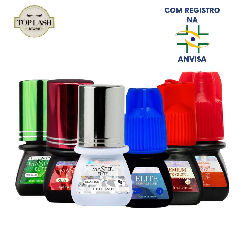Cola Profissional para Extensão de Cílios Master Elite e Elite Glue | Secagem Rápida | Alta Retenção em Oferta na Shopee