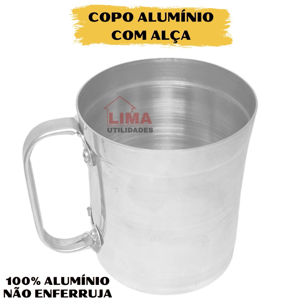 Copo Chopp Com Alça 100% Alumínio Caneca 400ml Festa Bar em Oferta na Shopee