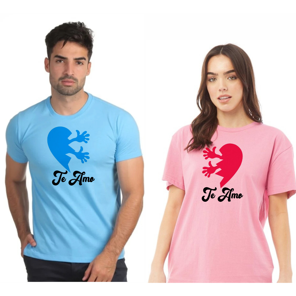 Kit camiseta casal  CORAÇAO PEÇAS QUEBRA CABEÇA LOVE FOREVER dia dos namorados esposa marido