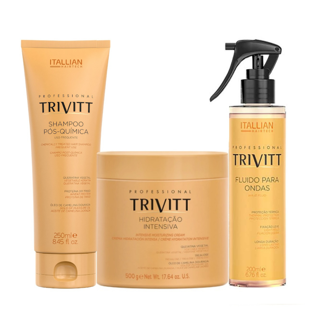 Kit Trivitt Hidratação e Definição Capilar - Para Cachos e Ondulados (3 Produtos)