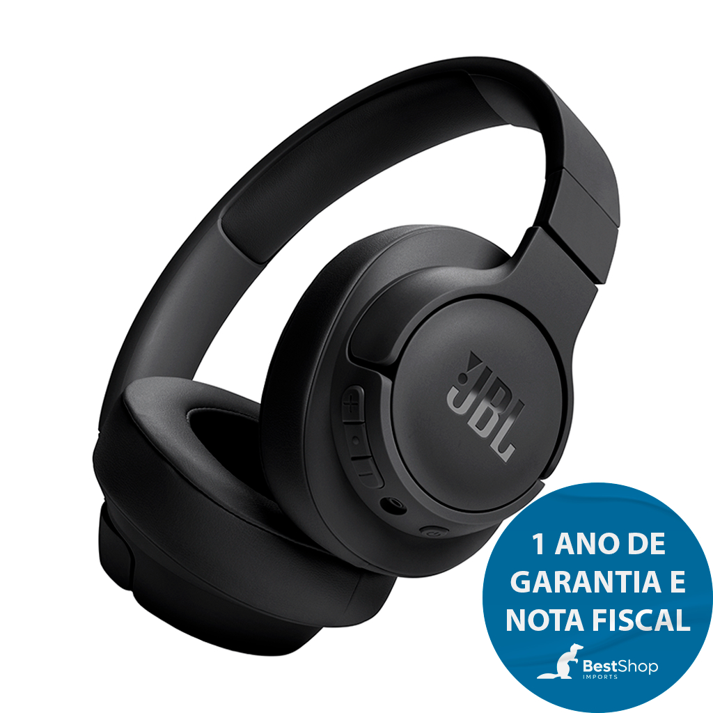 JBL Tune 720bt Bluetooth 5.3 – 76h de Bateria, Som JBL Pure Bass, Carga Rápida, Original com Nf, Voice Aware, App JBL
