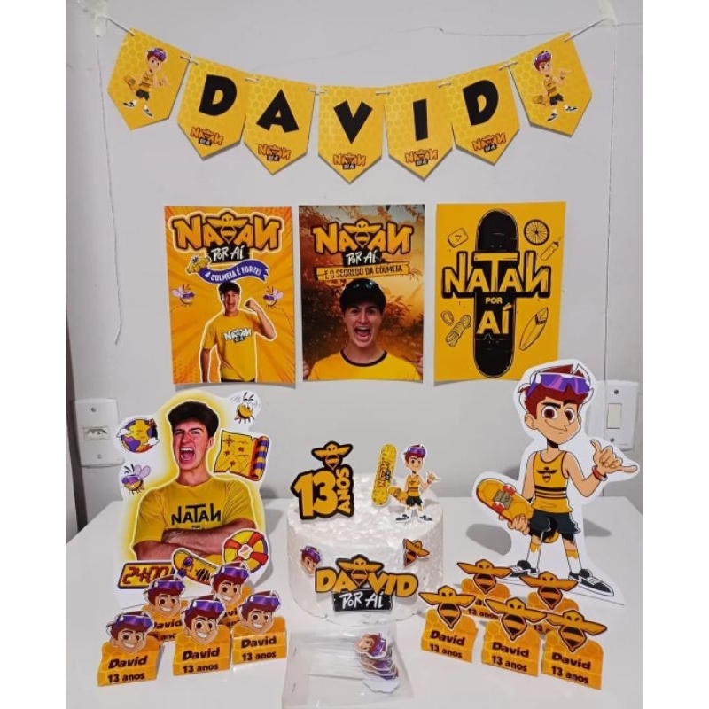 kit festa decoração só um bolinho Natan Por Aí em Oferta na Shopee