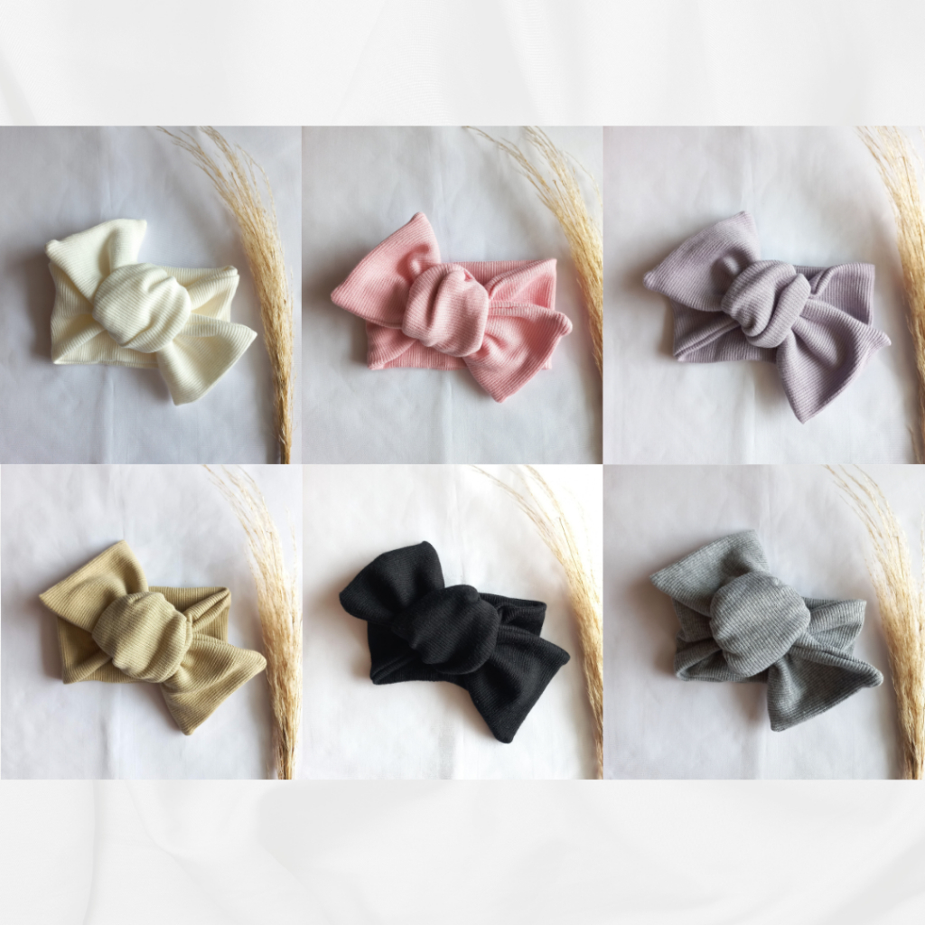 Faixa para menina Kit com 6 Faixa Cores Neutras Turbante para bebê laço maternidade baby Canelado 11.11 Black Friday