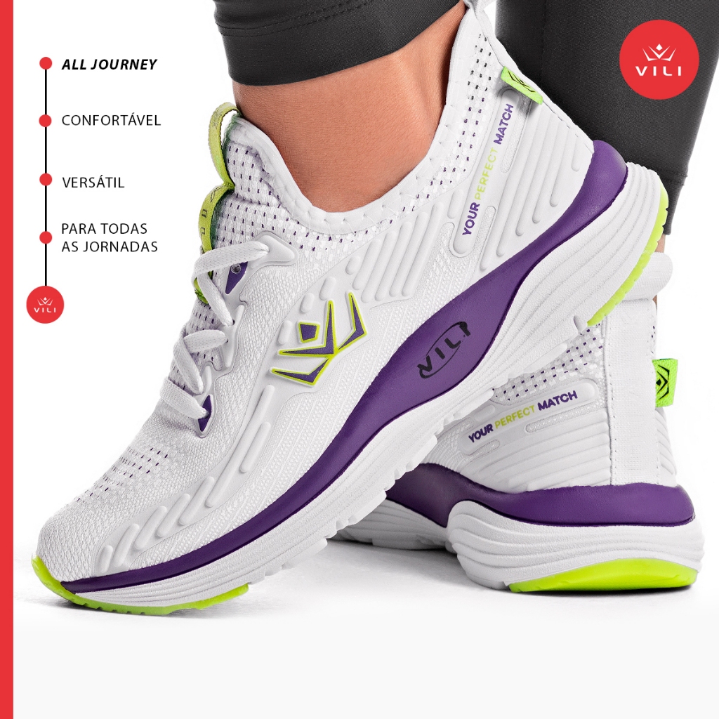 Tênis Feminino Vili All Journey Esportivo Academia Branco
