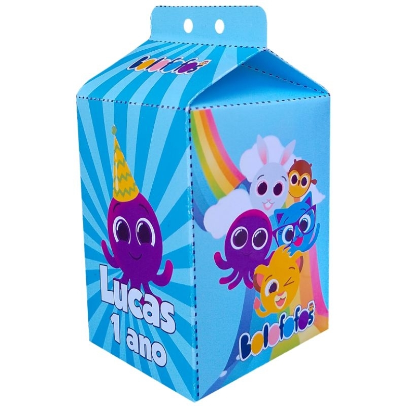 kit 10 Caixinha Milk Personalizada Bolofofos lembrancinha de aniversário chá revelação
