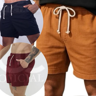 Kit 03 ShortS De Linho Masculino Bermuda Mauricinho Premium Lavado De Alta Qualidade Short Linho