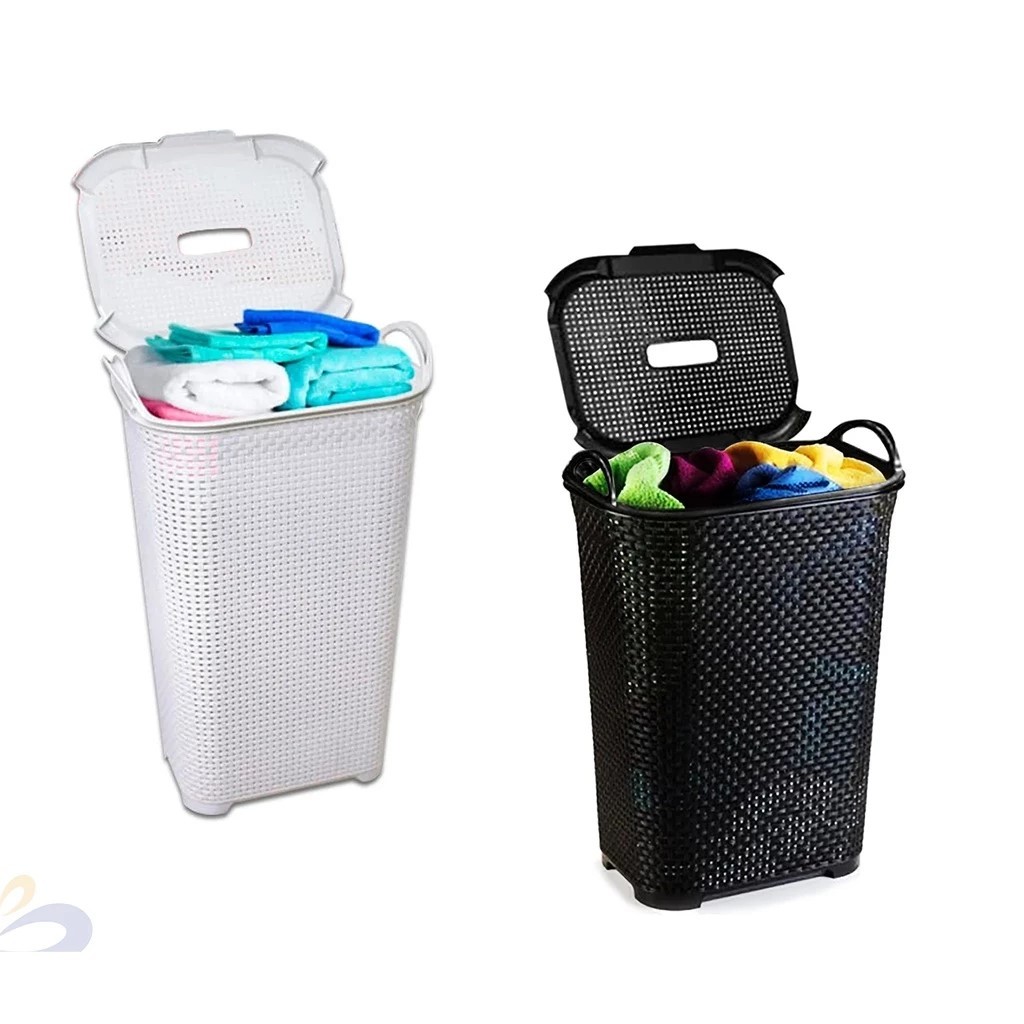 Cesto Para Roupas Roupeiro Organizador Rattan Vime 50 Litros Brinquedos Lavanderia em Oferta na Shopee