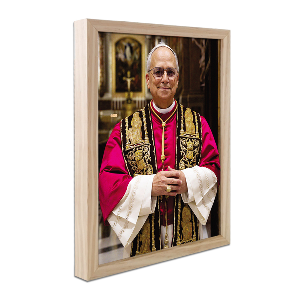 Quadro Católico Luxo Novo Papa Leão Xiv Igreja católica Vaticano Novo Papa Moldura Caixa Alta Vários Tamanhos