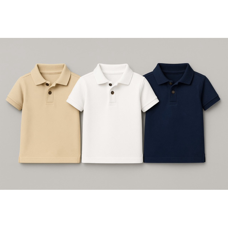 kit 4 Camisa Gola Polo Infantil Algodão Piquet Básica lisa Confortável