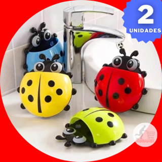 Promoção!! Porta Escova De Dente - Suporte De Parede Com Ventosa Organizador Joaninha em Oferta na Shopee