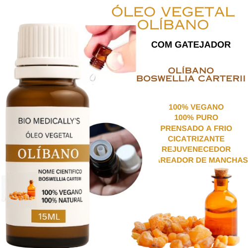 Óleo Vegetal Olíbano 15 ml 100% Puro (GOTEJADOR)