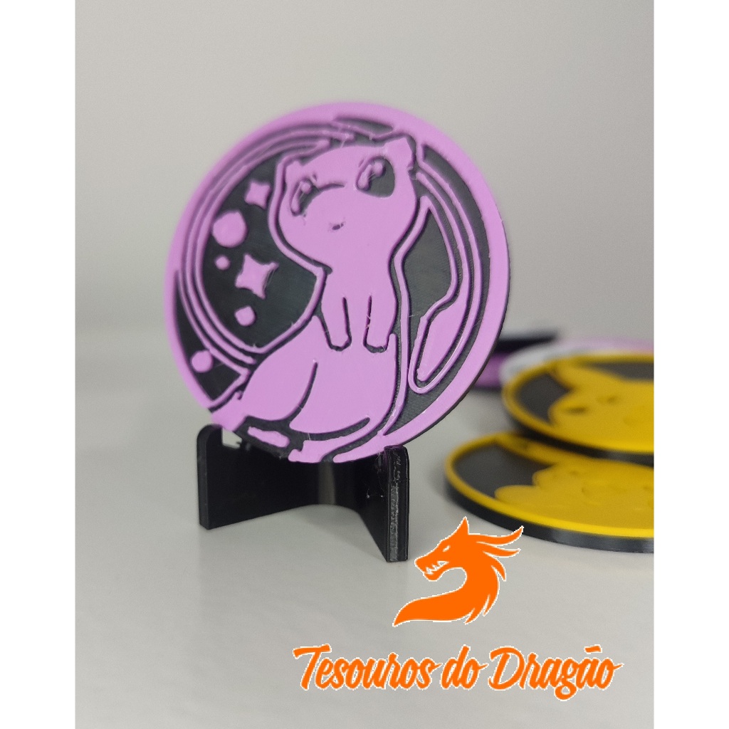 Moeda do Mew 50mm | Personalizável | Moeda Pokémon TCG