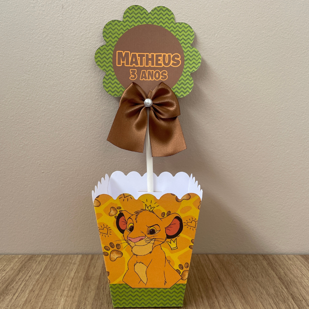 CENTRO DE MESA REI LEÃO CACHEPOT PERSONALIZADO - DECORAÇÃO DE MESA REI LEÃO, FESTA SIMBA,  REI LEÃO